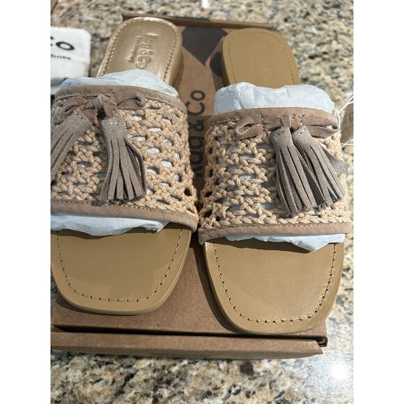 Rag & Co Handcrafted Women CEDAR Woven‎ Suede Slide Flat Sandals 9 New Box Bag - Picture 6 of 16